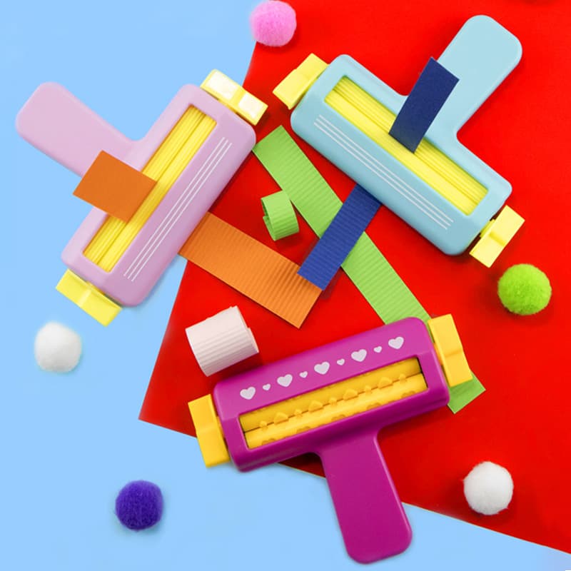 Kamei Handheld Rolling Paper Scorer, Children's Multi-functional Paper Art Machine with Patterns