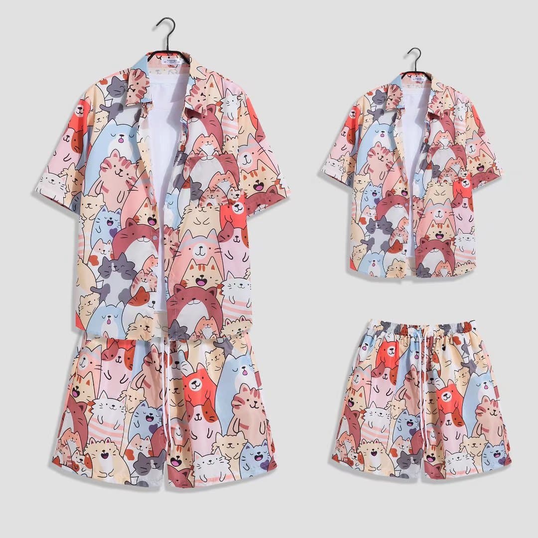 Summer Shirt High-End Floral Full Print Shirt Trendy Men's Korean-Style Loose Niche Hair Stylist Pupai Shuai Short-Sleeved Suit