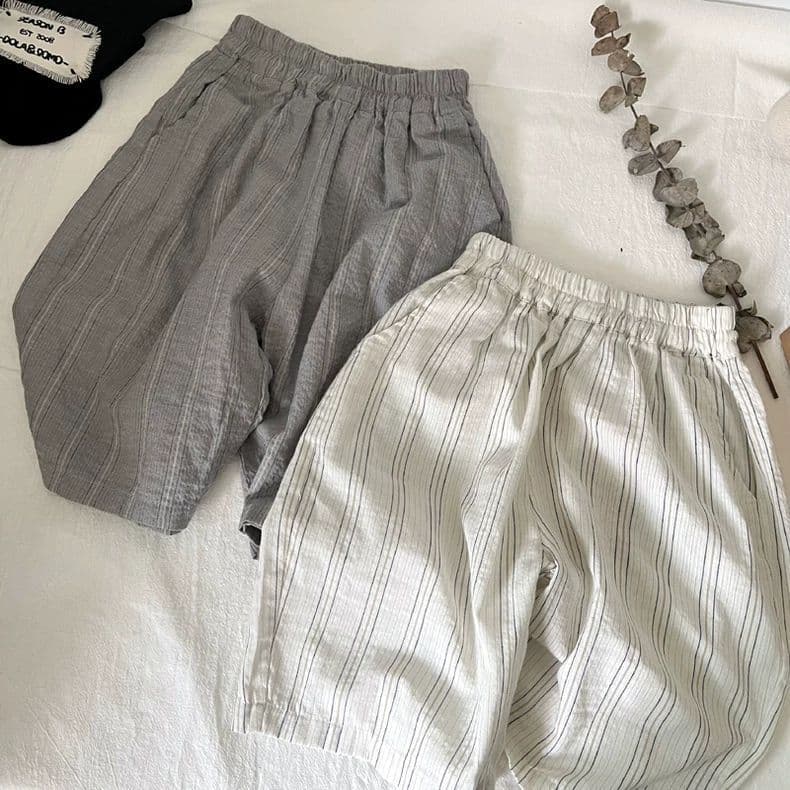 Pure cotton forest style Harajuku style~Summer new Korean children's cropped pants for boys and girls, versatile casual and light cropped pants