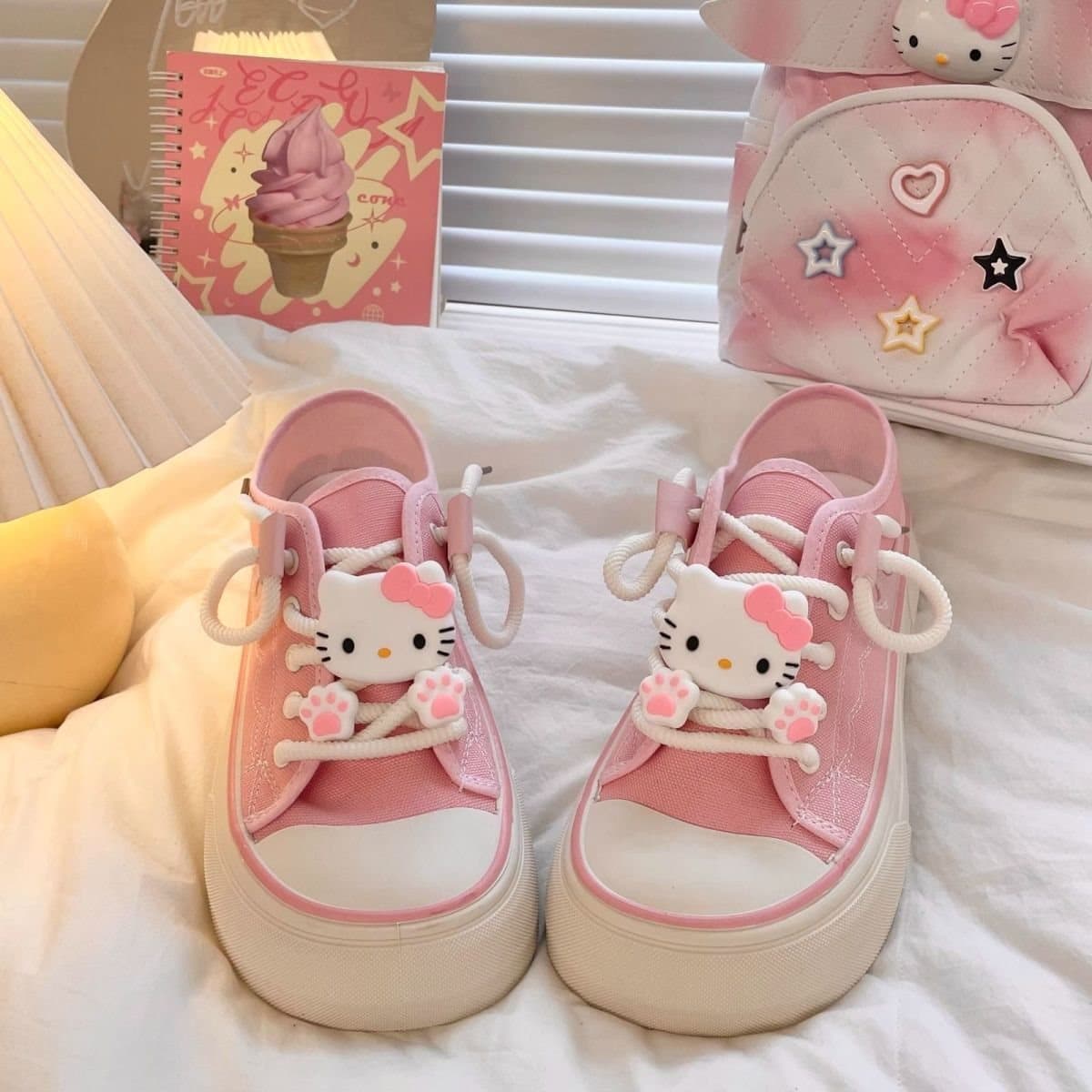 Dopamine Pink Canvas Shoes for Women, Chunky Casual Sneakers for Women 2023 Summer, Niche Versatile Student Skate Shoes