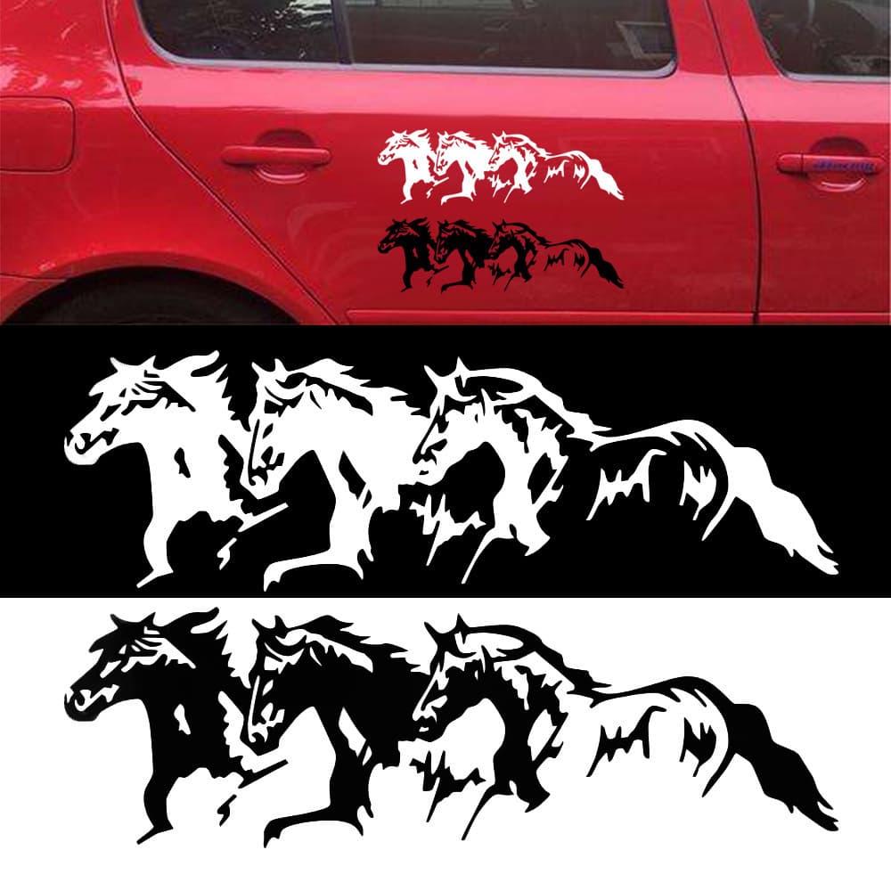 Horse Car Sticker Running Horse Galloping Horse Car Decal Three Horses Car Sticker Window Decoration Animal Sticker
