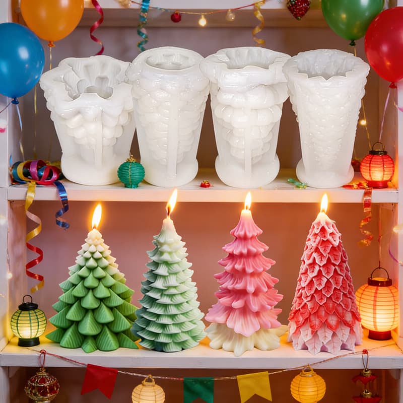 Christmas Tree Candle Silicone Mold, Aromatherapy Plaster Mold, Handmade DIY Christmas Tree Silicone Mold, 3D Mold