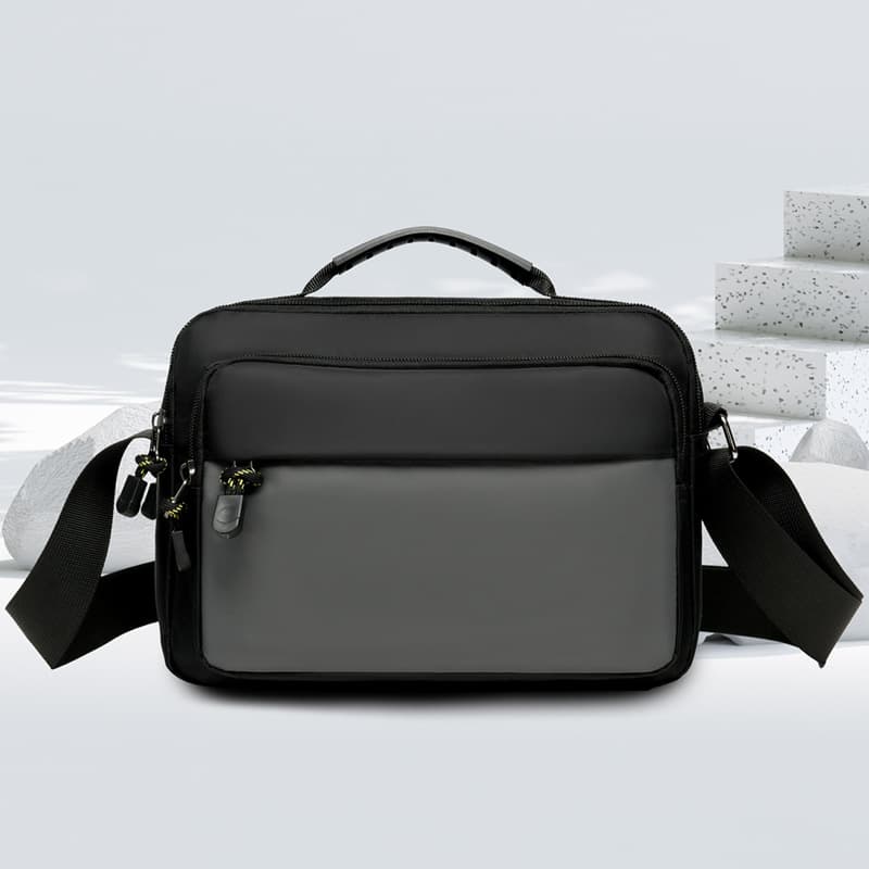 New Crossbody Sling Bag for Men, Minimalist Multi-Layer Casual Handbag, Commuter Travel Waterproof Square Bag