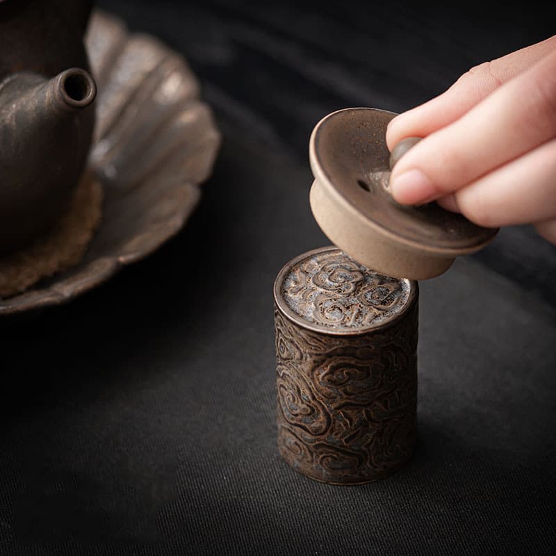 Vintage Purple Clay Pot Lid Stand Iron Pot Lid Holder, Antique Lid Rest Ceramic Bowl Cover, Tea Ceremony Accessory Wholesale
