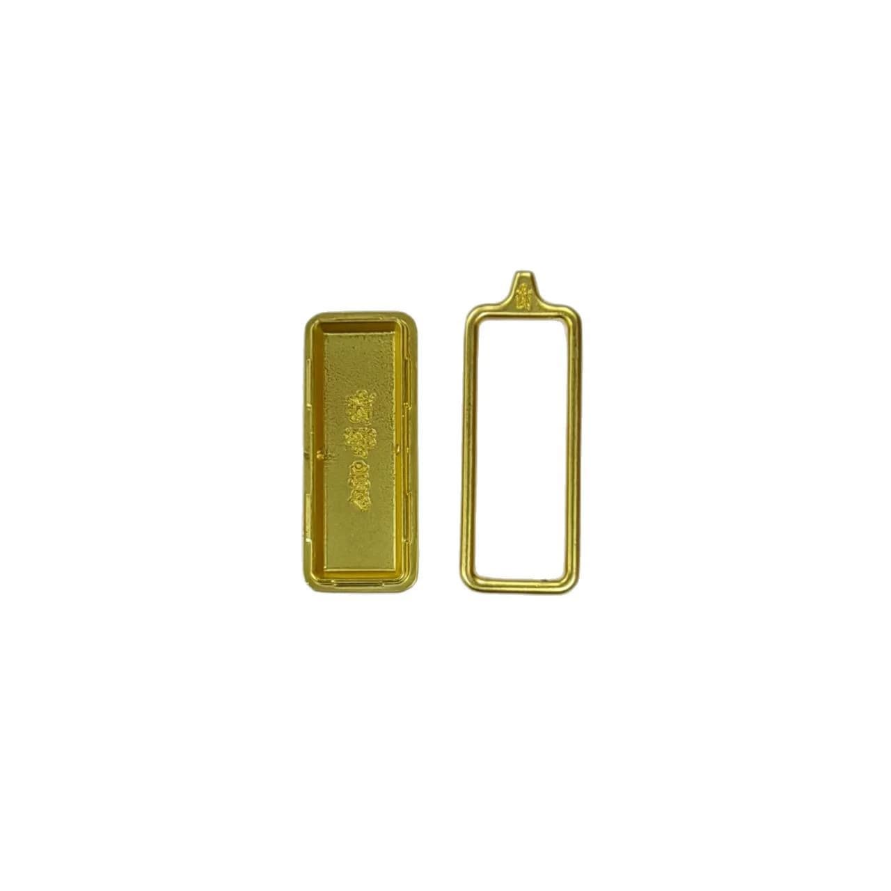 Tibetan Thangka Box Pendant Gau Box Multi-size Necklace Gold Copper Alloy Empty Box 1*3 Small Long Strip Taoist