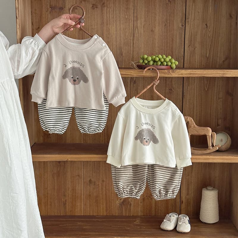 Baby Autumn Korean-Style Printed Two-Piece Set New Boys' Separates Cute Outing Two-Piece Outfit