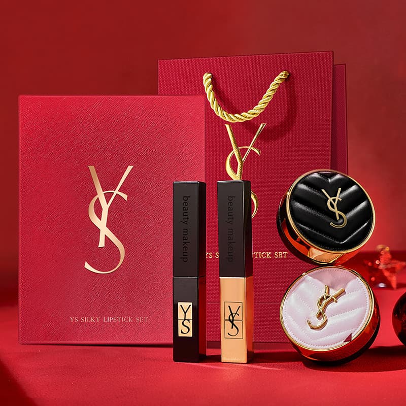 YS lipstick air cushion two-piece gift box set for Chinese Valentine's Day, gift box for best friend, birthday gift for girlfriend, wholesale gift box