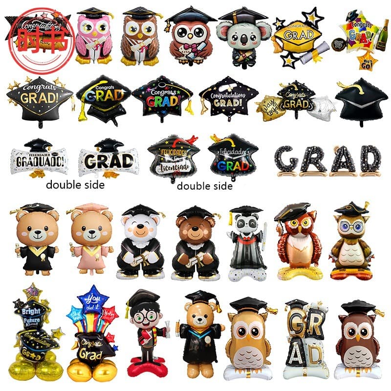 Graduation Season Aluminum Foil Balloon Wholesale Graduation Bear GRAD Photo Frame Graduation Celebration Decoration Set Graduation Party Decor