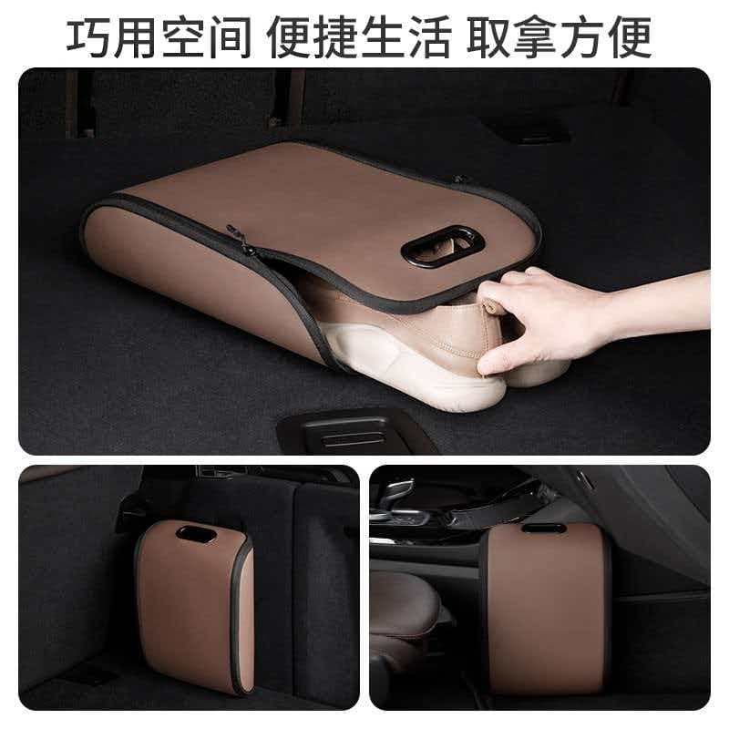 Car Shoe Box, In-Car Shoe Storage Organizer, Passenger Side Shoe Holder, Car Storage Box for Trunk