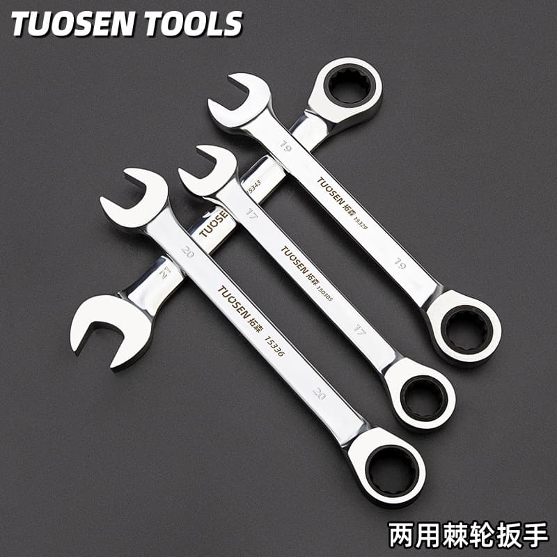 Tuosen tools wholesale manual double-ended open-end wrench automotive repair 72-tooth multi-function quick ratchet wrench