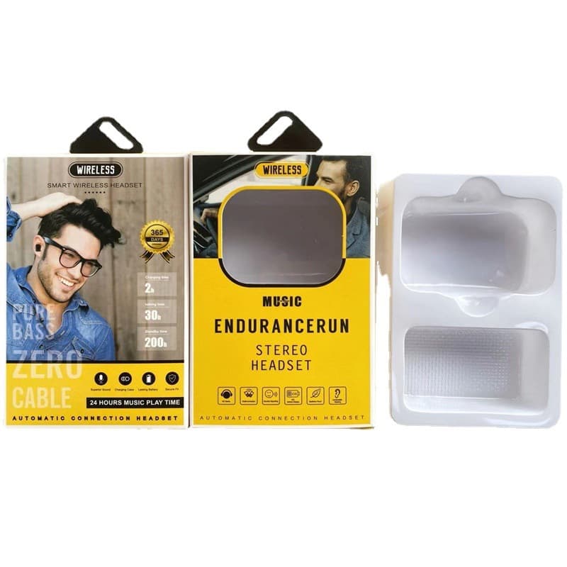 TWS Wireless Bluetooth Headset Universal Packing Box Unisex Full English Bluetooth Headset Carton Blister Packaging Ready in Stock