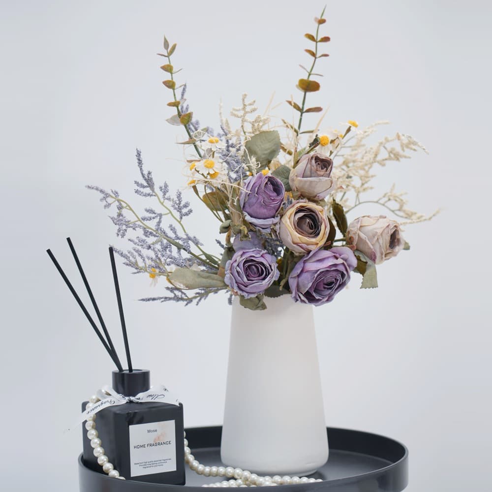 Artificial Bouquet Hand-tied Flowers Table Flowers Home Decor Hotel Soft Furnishing Cross-border Hot-selling Combination Bouquet Nordic Fake Flowers