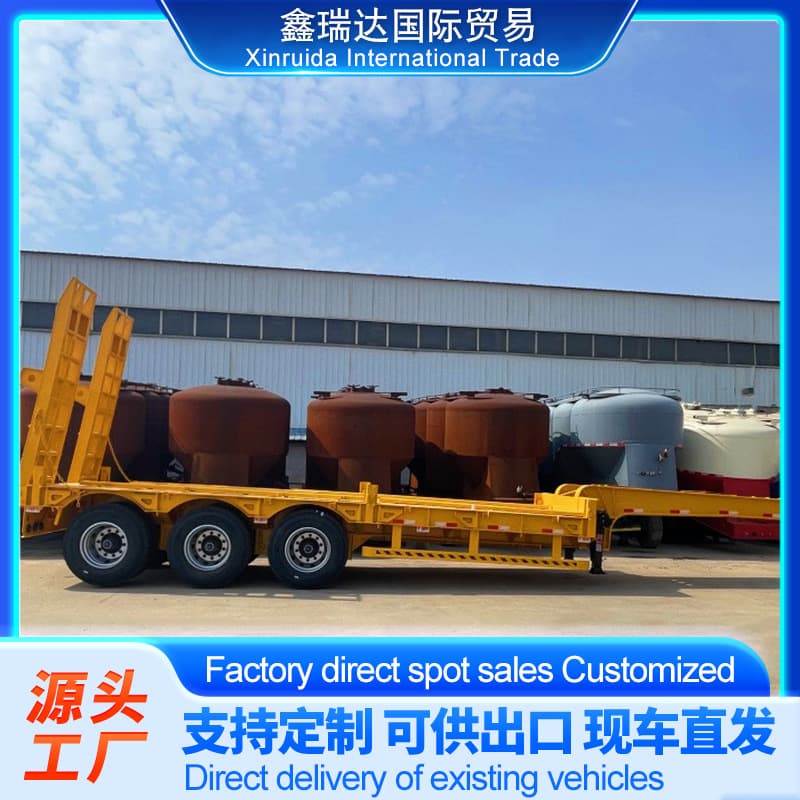 Export Africa low-bed semi-trailer, multi-line axle extendable low-bed semi-trailer, oversized cargo transport vehicle
