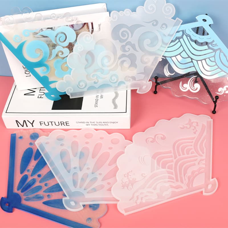 New Handmade Chinese Fan Resin Mold Artistic Small Fresh Summer Transparent Fan Silicone Mold
