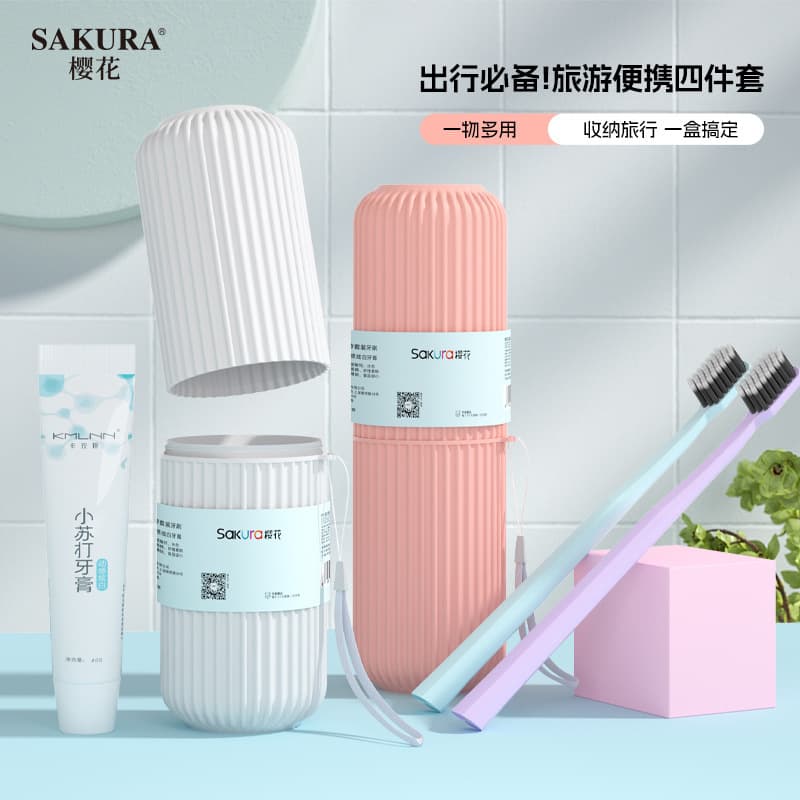 5-Pack Japanese Wide Soft Bristle Adult Toothbrush for Home Oral Care, Factory Wholesale, Sakura
