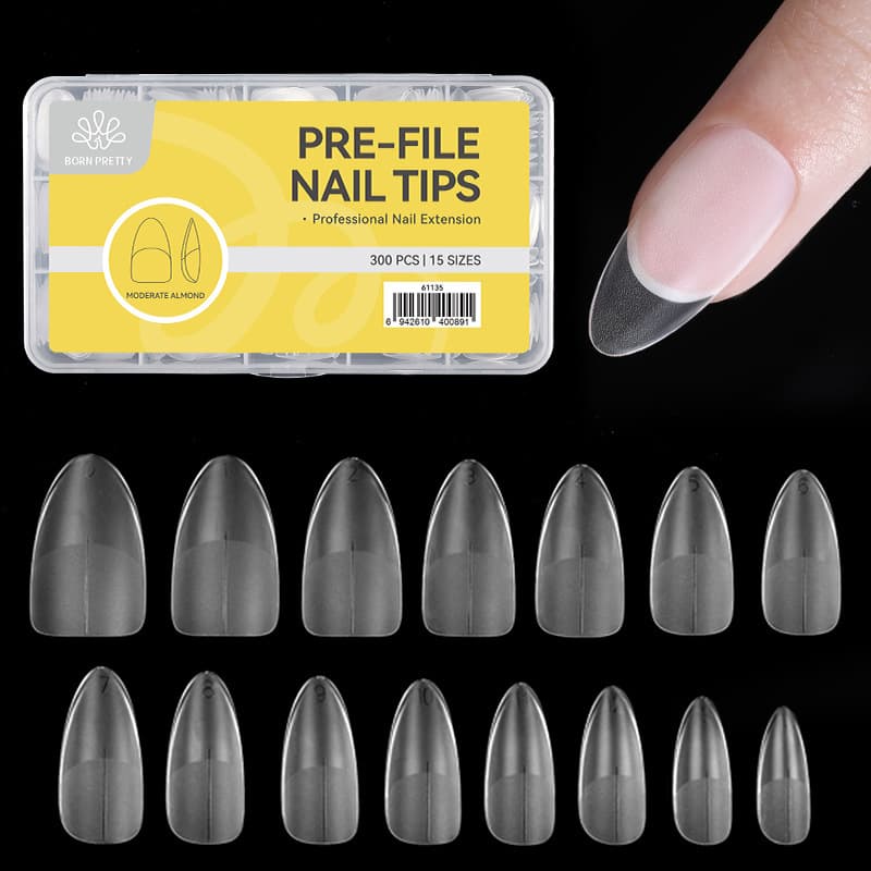 Amazon Cross-border Nail Tips False Nails Matte Seamless Teardrop Almond Extra Short No Filing Required