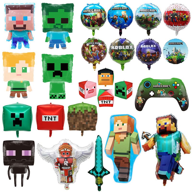 Cross-border Cartoon Minecraft Steve Balloon, Roblox Game Balloon, Children's Toy Balloon