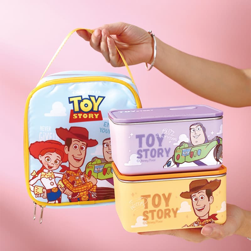 Disney Toy Story fresh-keeping bowl with lid, high-looking cartoon office worker and student stainless steel small lunch box new