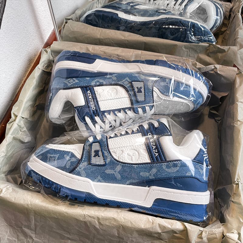 High Quality Cross-Border Foreign Trade Putian Shoes L Brand Small Fat Denim Blue Unisex Versatile New Putian Thick Sole Sports