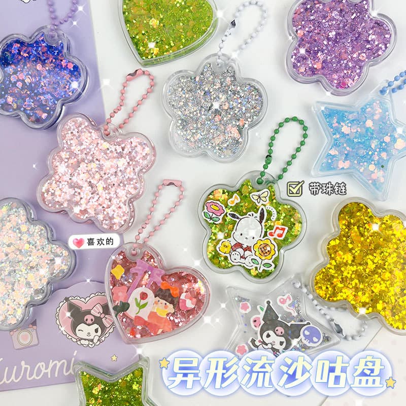 Cartoon Shaped Sand Guka Brick, Children's DIY Guka Disk Pendant Small Gift Transparent Acrylic Holographic Guka