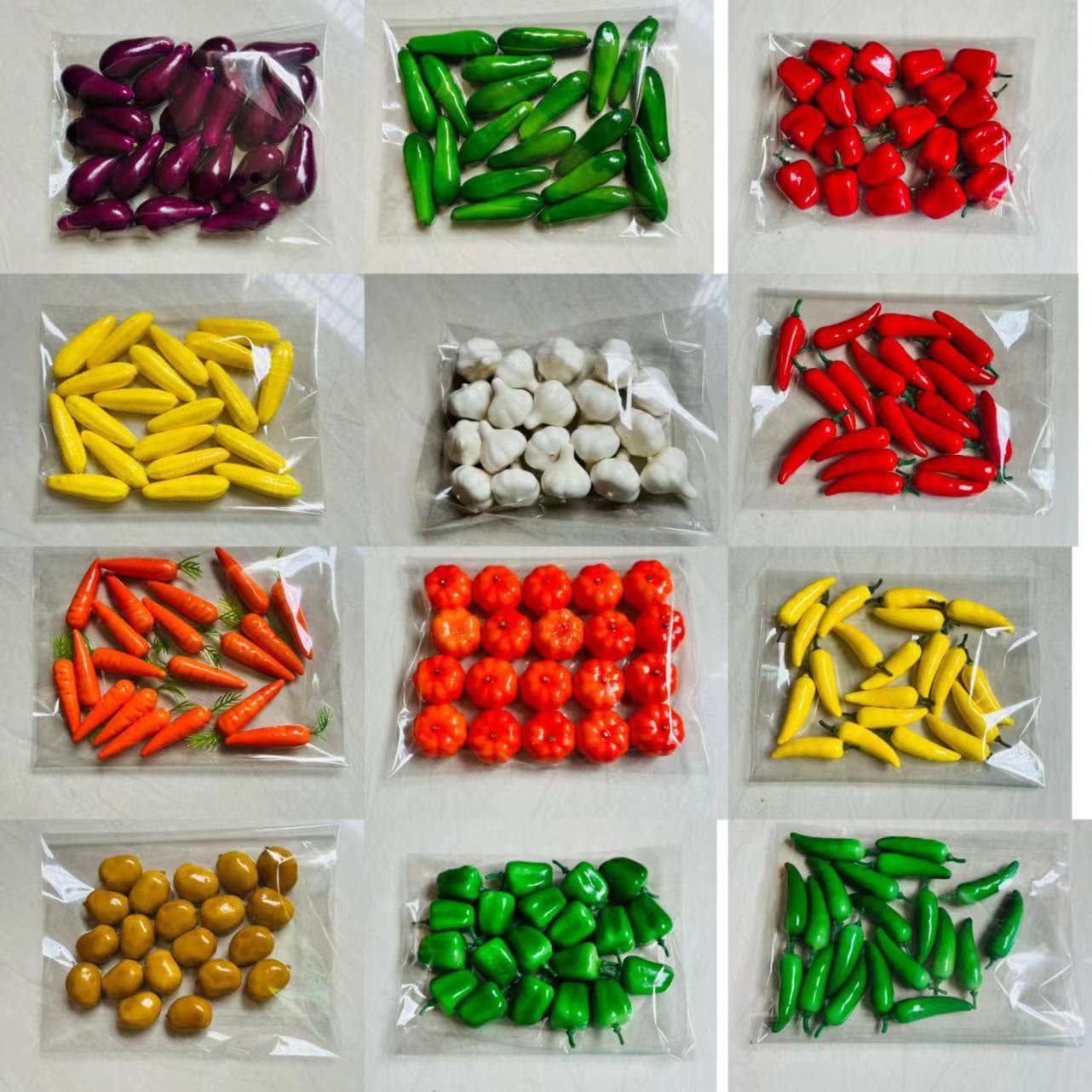 Manufacturer Wholesale Mini Fake Fruit Vegetable Models Chili Corn Eggplant Potato Vine Hanging Props