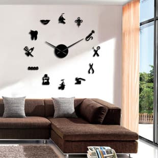 Large Wall Clock Living Room Creative Art Clock Home DIY Personalized Fashion Silent Digital Clock Wall-Mounted