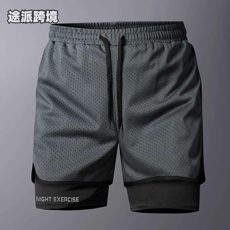 Cross-border European size summer outdoor sports five-quarter pants functional shorts running and mountaineering versatile breathable beach pants