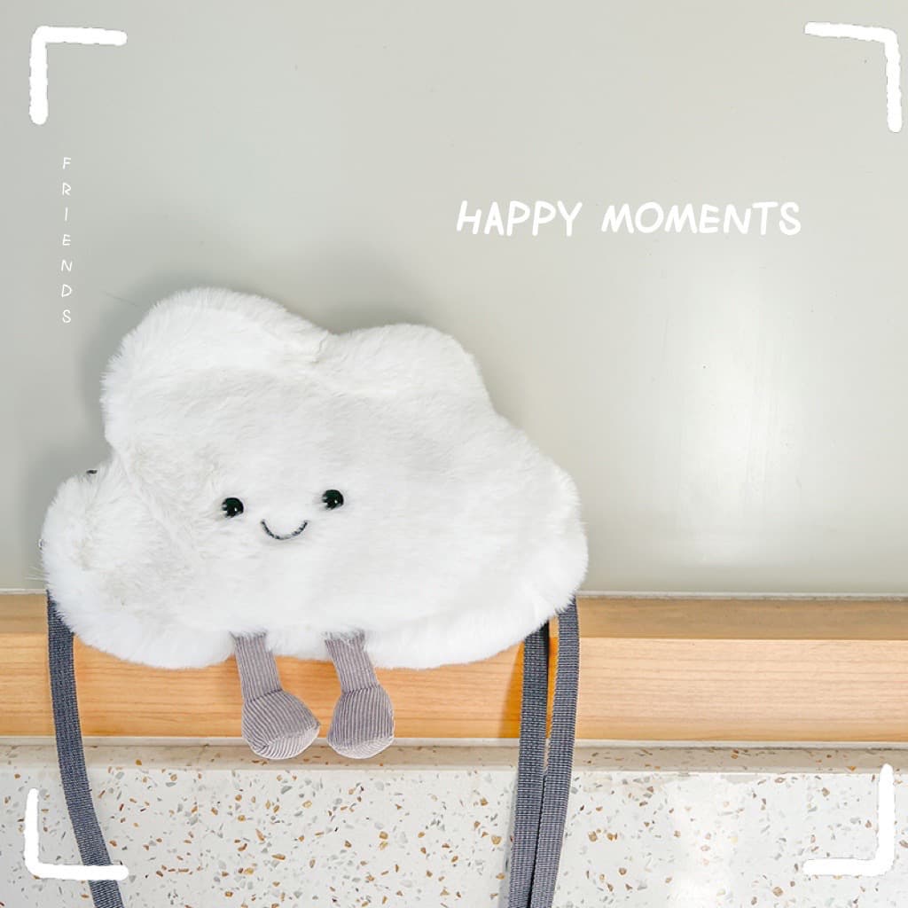 2022 New Cute Japanese Ins Fluffy Cloud Bag Girl Trendy Shoulder Bag Soft Phone Crossbody Bag