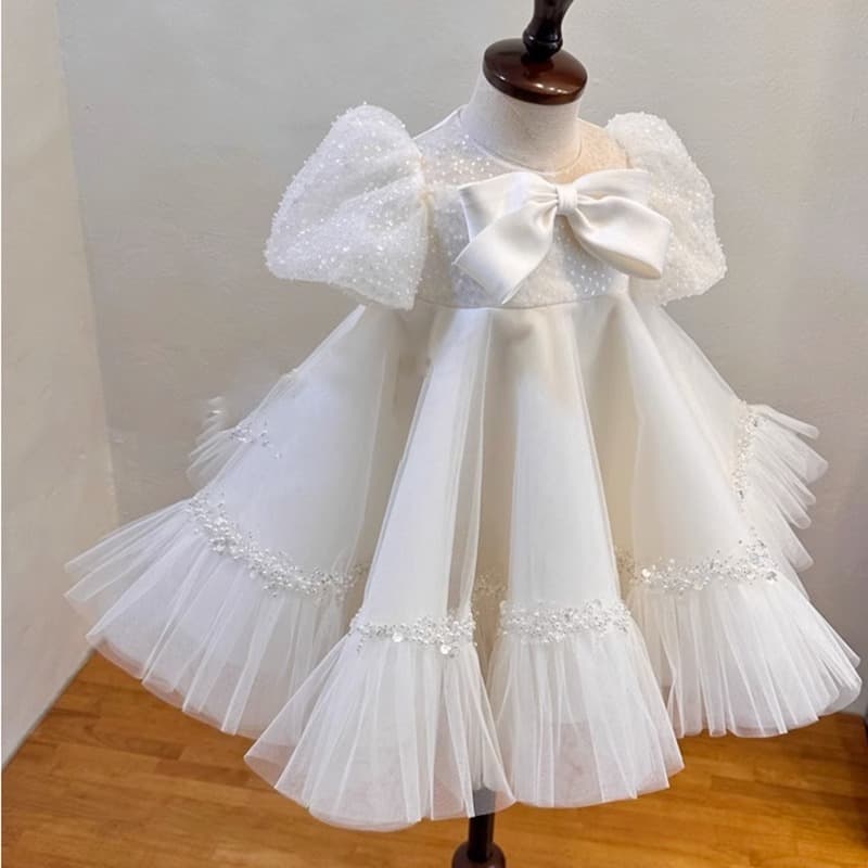 One-year-old dress banquet style baby girl Korean version birthday wedding dress flower girl princess skirt fluffy gauze 2026 style style