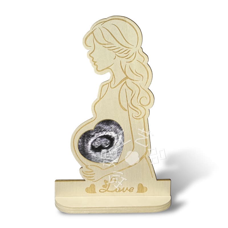 Cross-border wooden handicrafts ornaments, baby birth commemorative plaque, baby ultrasound test, B-ultrasound to commemorate pregnant mother