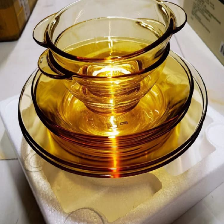 American Corning Corning bowl glass tableware household heat-resistant rice bowl deep dish shallow dish set in bulk