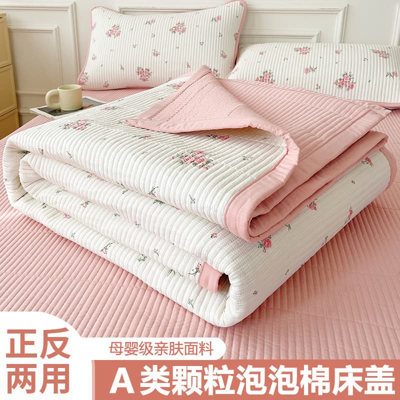 Bubble Cotton Bed Cover Three-Piece Set, Thickened Quilted Sheet Single Piece, All-Season Universal Bed Mattress Tatami Protector Wholesale