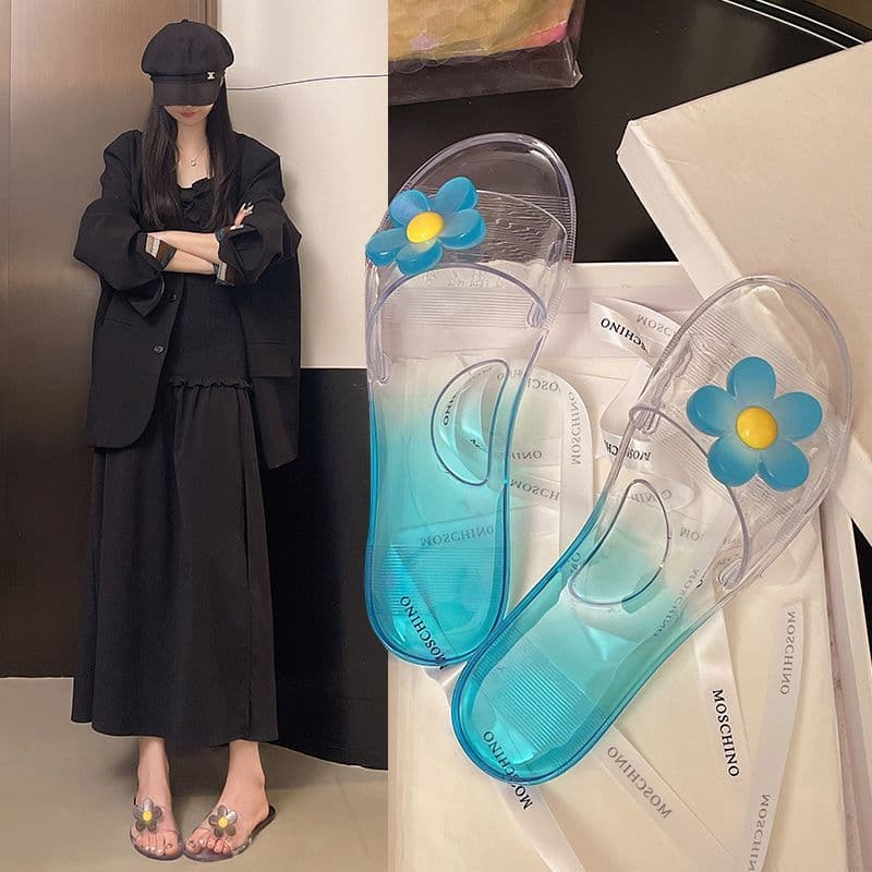 Trendy Flat Flip-Flops Summer New Fairy Style Beach Sandals for Dresses