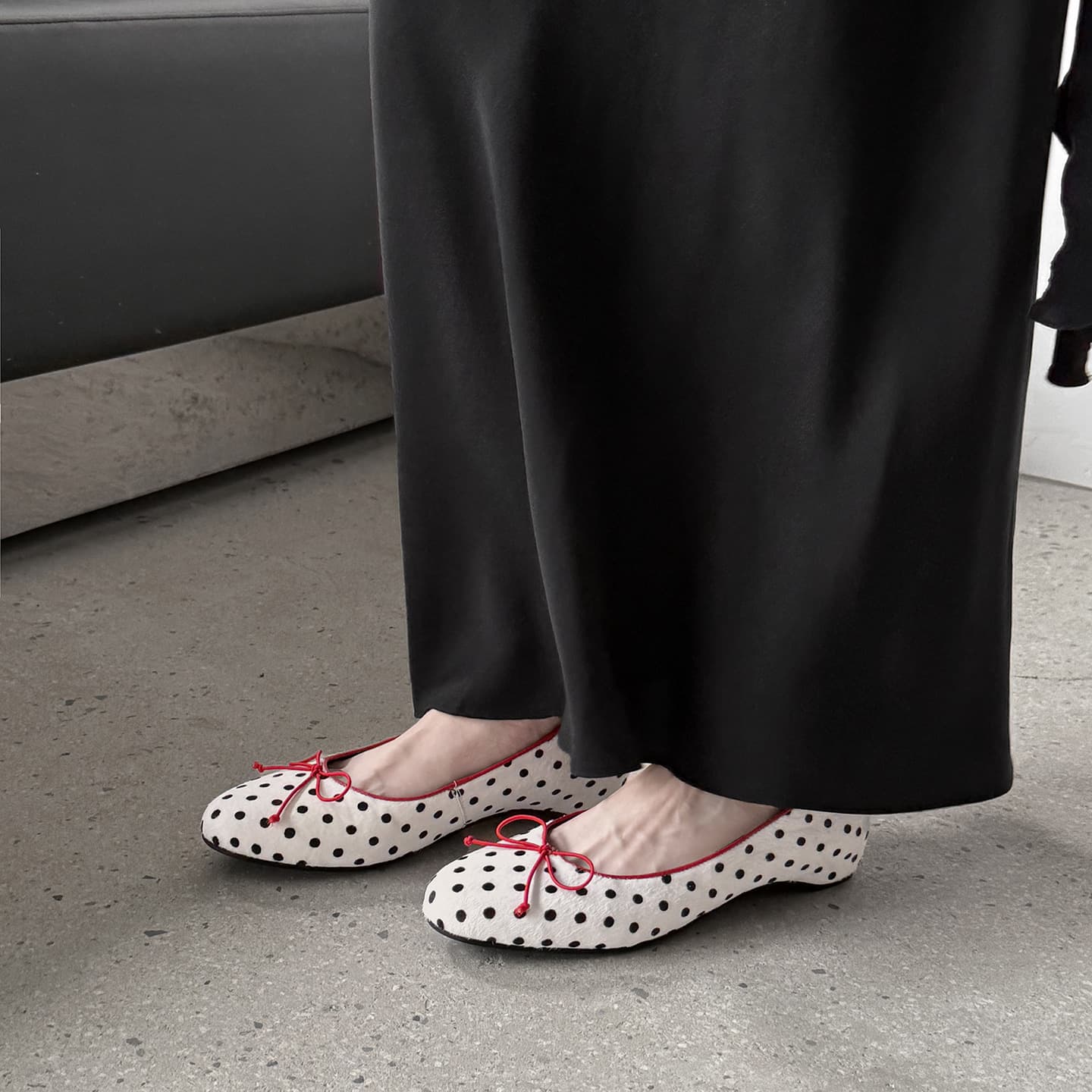 Horsehair French-Style Polka Dot Hidden Heel Mary Jane Shoes for Women, 2026 Spring New Retro Bow Slip-On Shoes