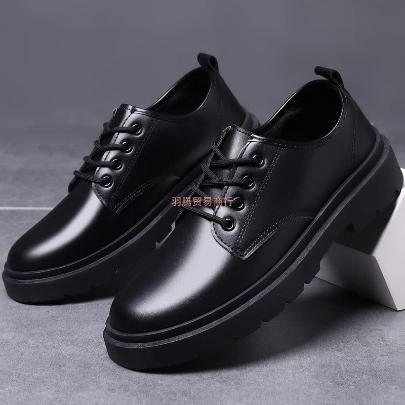 Men's Shoes 2025 New Autumn British Style Black Casual Leather Shoes Men's Business Formal Big Toe Work Martin Boots