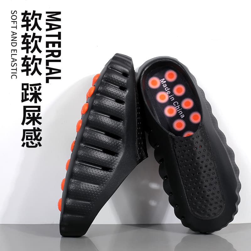 Mind 001 Chunky Croc Sandals Thick Sole Heightening Slip-on Half Slipper Mules Summer Breathable Casual Sandals