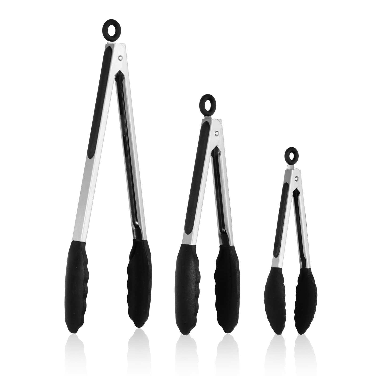 High Temperature BBQ Tongs, Heat Resistant Stainless Steel Food Tongs, Anti-Scald Grilling Meat Tongs, Kitchen Tool
