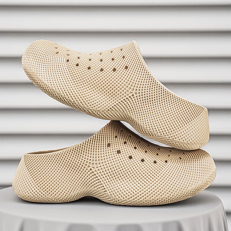 Summer Closed-Toe Slippers Men Women 3D Printed Thick Sole Clog Sandals Cloud-Like Outdoor Non-Slip Casual Couples Half Slippers