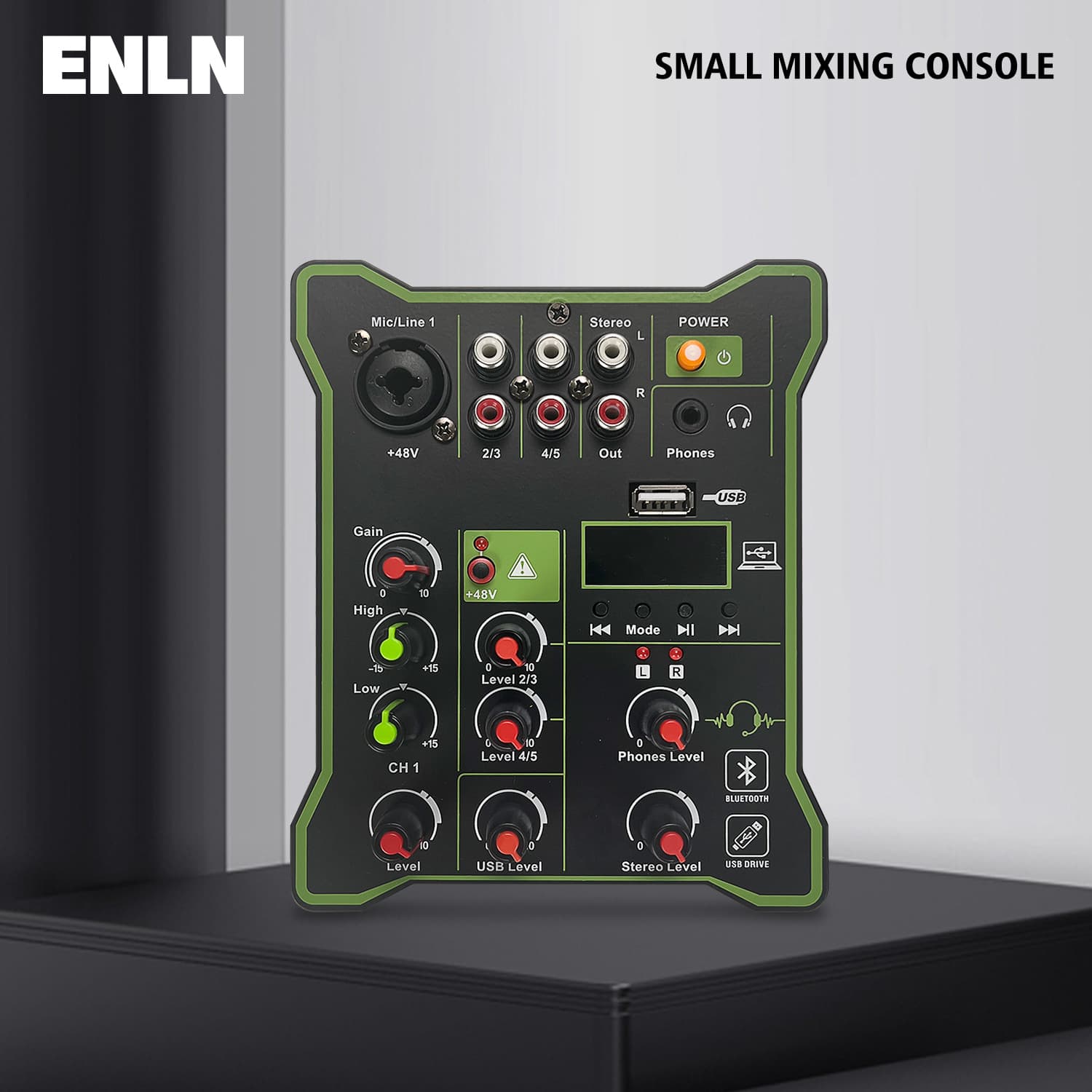 Portable 3-Channel Mixer for Live Streaming, Recording, DJ, Mobile Phone, Computer Sound Card, USB Bluetooth Mixing Effects