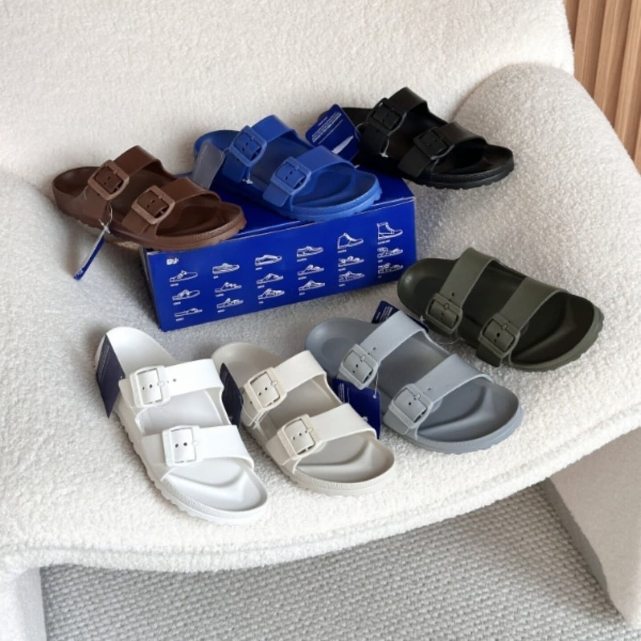 Summer Eva Birkenstock-Style Double-Buckle Non-Slip Beach Sandals for Men and Women, Outdoor Water Shoes