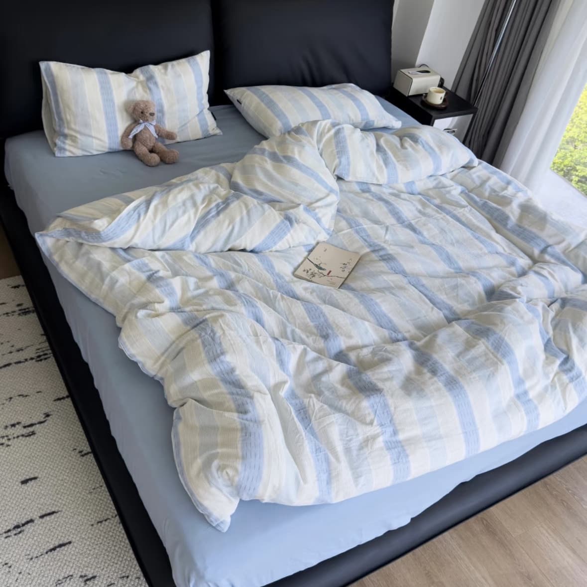 Class A Mother and Baby Grade Pure Cotton Aerobic Double-Layer Gauze Four-Piece Set, Pure Cotton Gauze, Soft Duvet Cover, Bed Sheets, Dormitory Three-Piece Set