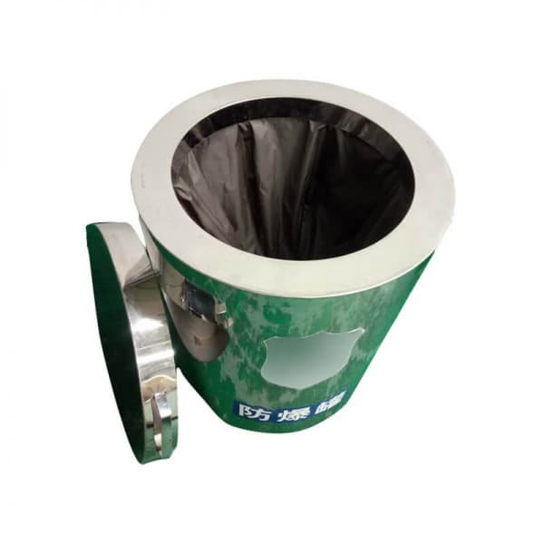 Explosion disposal barrel stainless steel 1.5KG double-layer security check for subway stations and train stations, high-pressure explosion-proof security check tool.