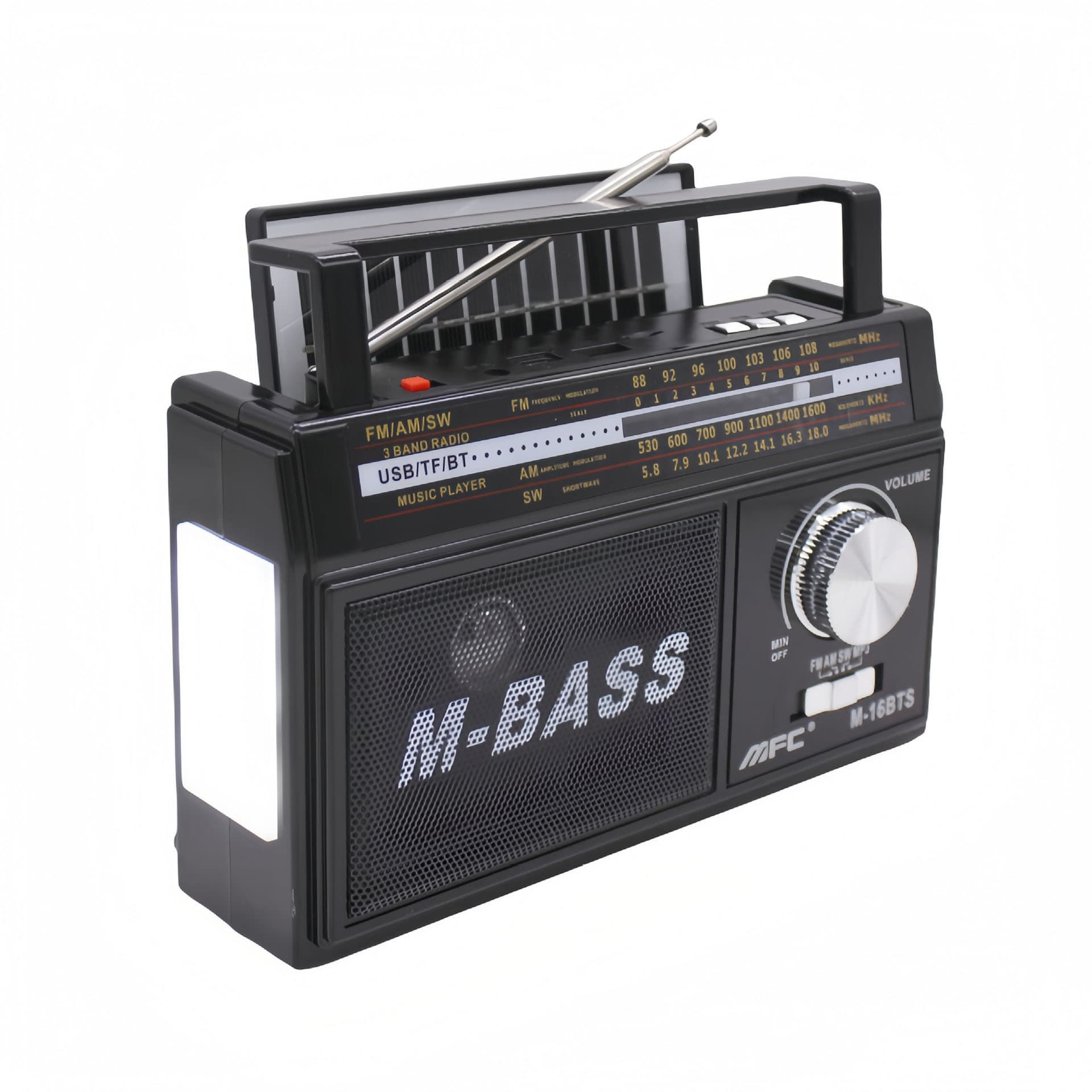 Factory Cross-Band Full-Band Card Radio with Flashlight, Large Speaker, Emergency Portable Bluetooth Radio