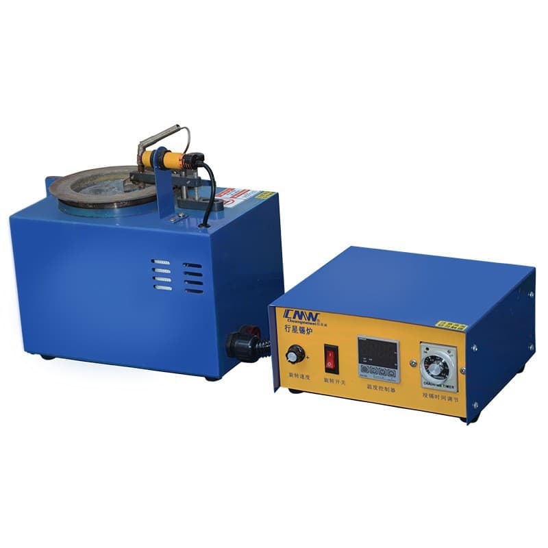 Chuangmeiwei 100x45mm internal diameter circular rotating self-cleaning dross skimming solder pot, lead-free eco-friendly with automatic photoelectric sensor.