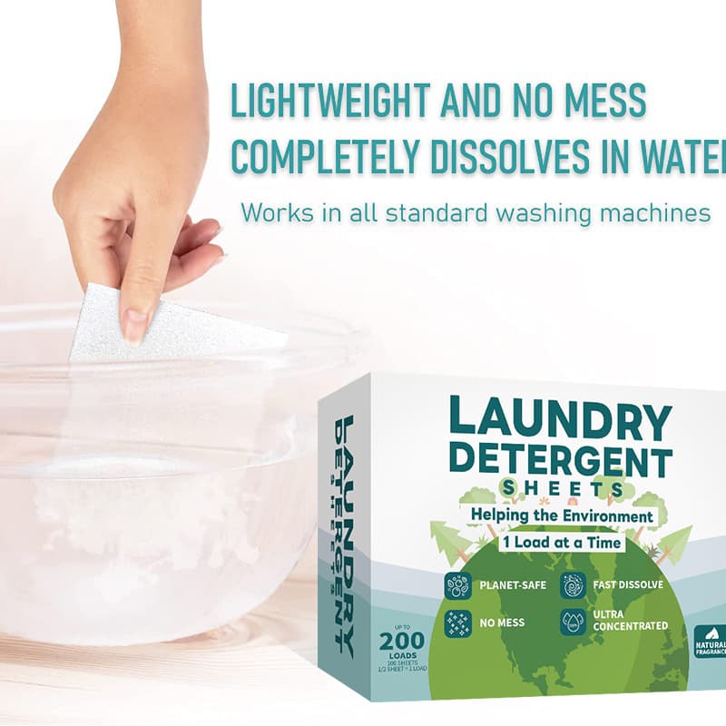Clear Water Laundry Sheets Clothing Strong Stain Removal Fragrance Household Bubble Paper Cleaning Nano Ultra-Concentrated Laundry Sheets Cross-Border