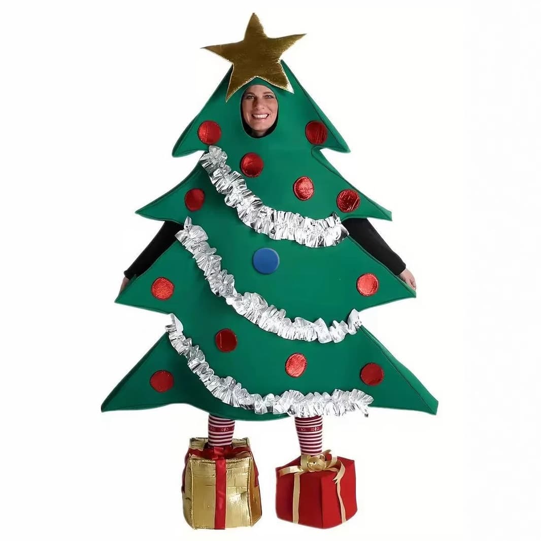 Christmas and Halloween performance costumes, new hot-selling stage costumes, Christmas trees, including foot covers, cosplay Christmas costumes.