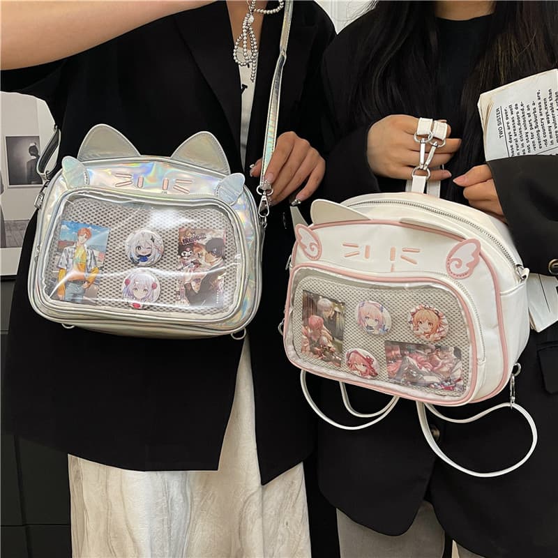 Japanese Y2K Millennium Hot Girl Mechanical Cat Big Eater Pain Bag Two-dimensional Student Backpack Single Shoulder Messenger Bag Women