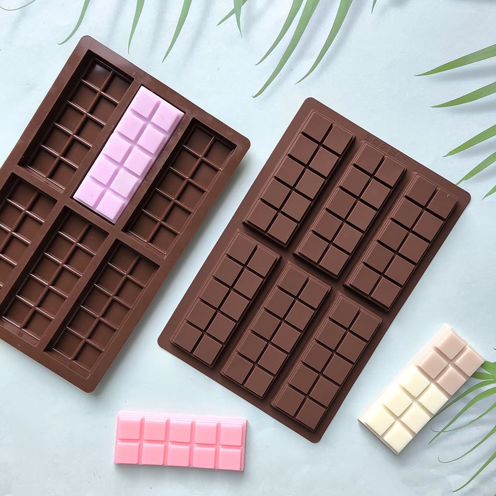 6-Cavity Rectangular Chocolate 753 Silicone Cake Mold DIY Cookie Pudding Dessert Baking Mold
