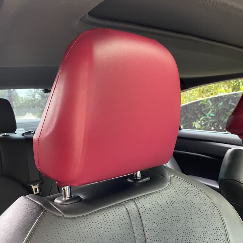 Waterproof PU stretch leather car headrest covers, full coverage, seamless fit, universal simple cross-border trade