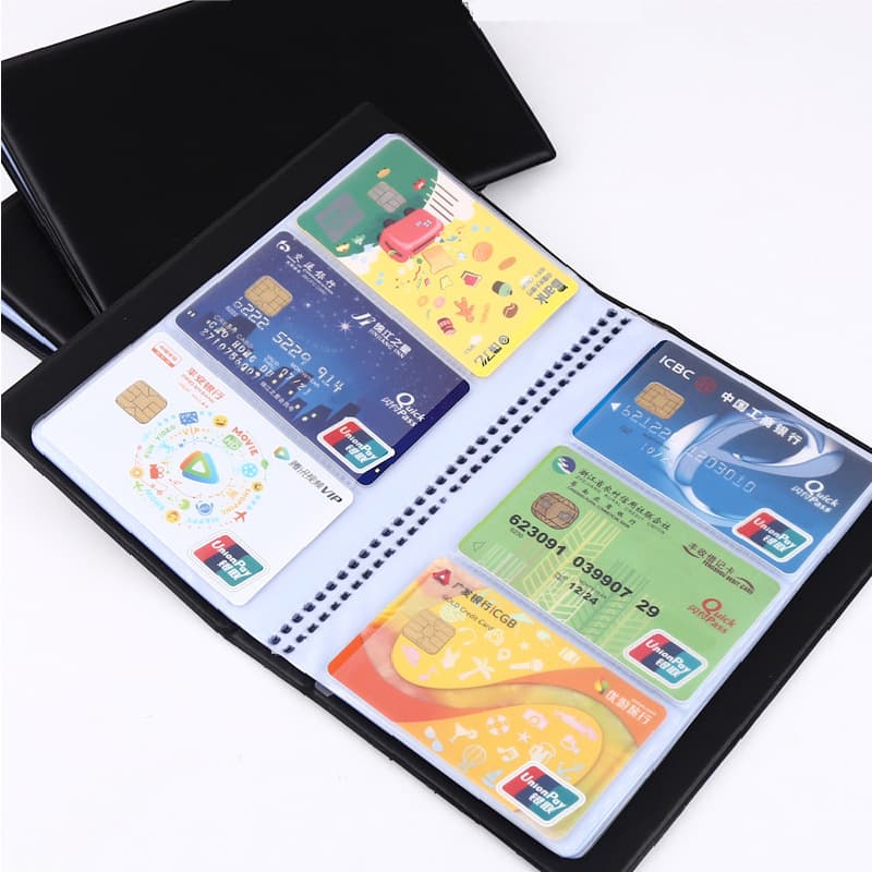 Source factory business card album, large capacity multi-slot leather card collection book, card holder storage album